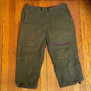 American Eagle Outfitters Green and Purple Capris Relaxed Fit